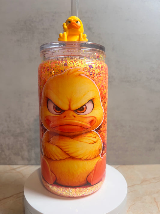 Angry Duck with Straw Topper